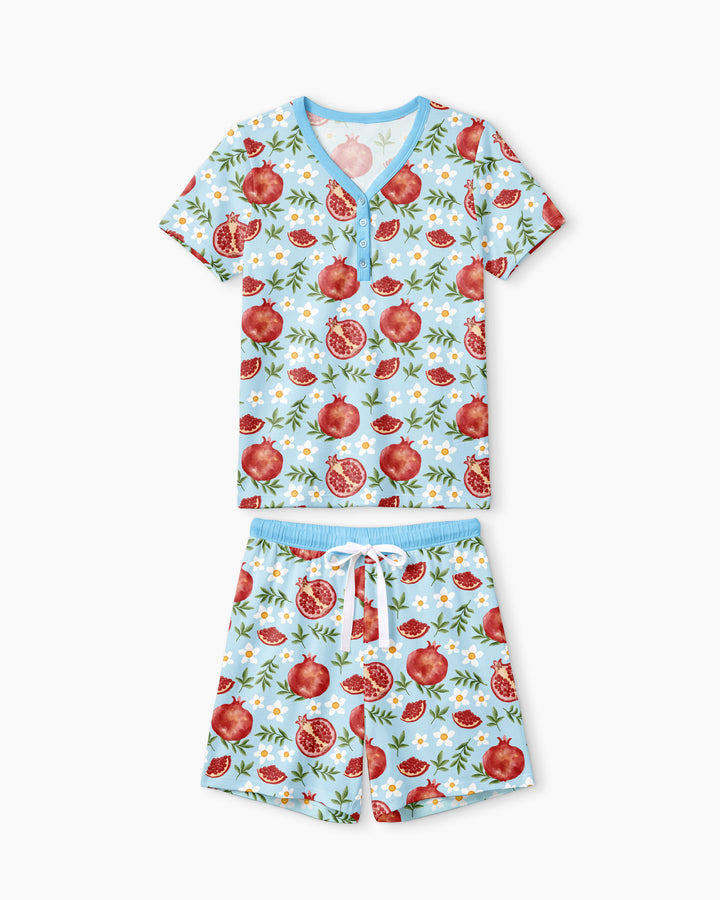 Pomegranate Garden Joy Family Matching Bamboo Women Short Sleeve Short Pajama Set