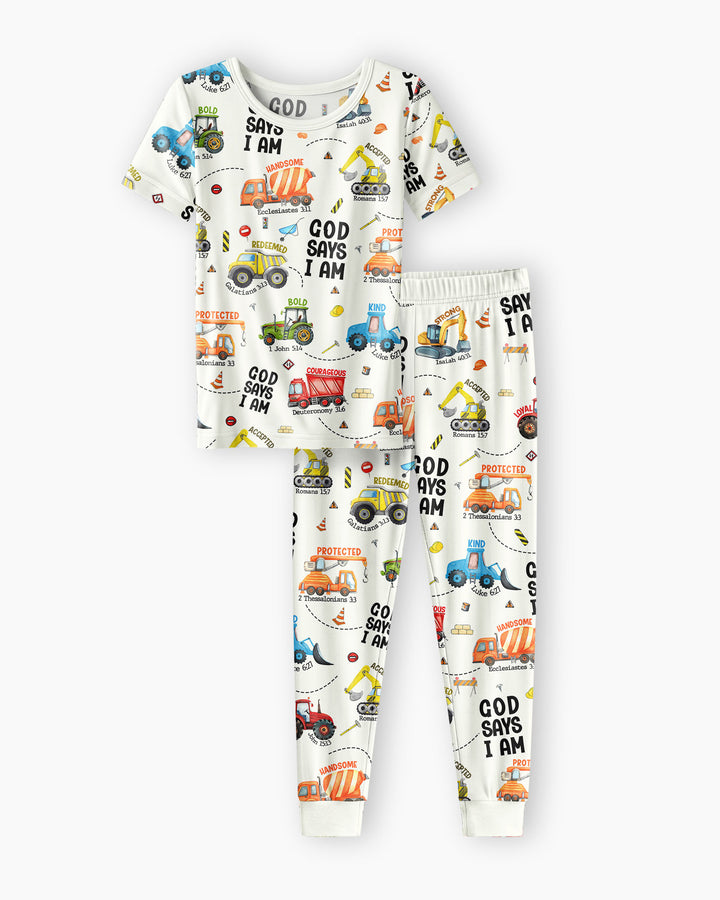 God Says I Am Bamboo Two Piece Short Sleeve Pajama Set