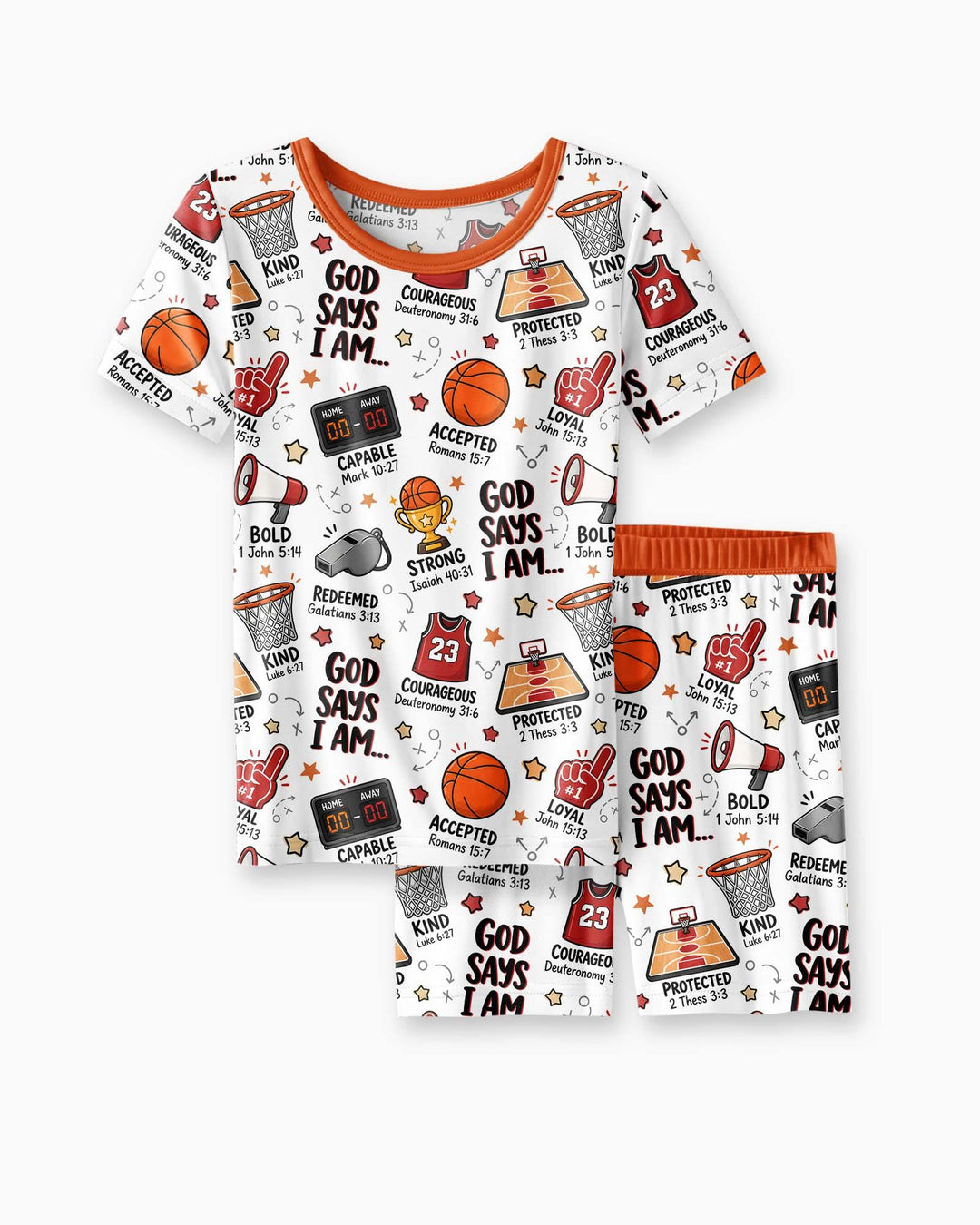 Basketball God Says I Am Bamboo Two Piece Short Sleeve Shorts Pajama Set