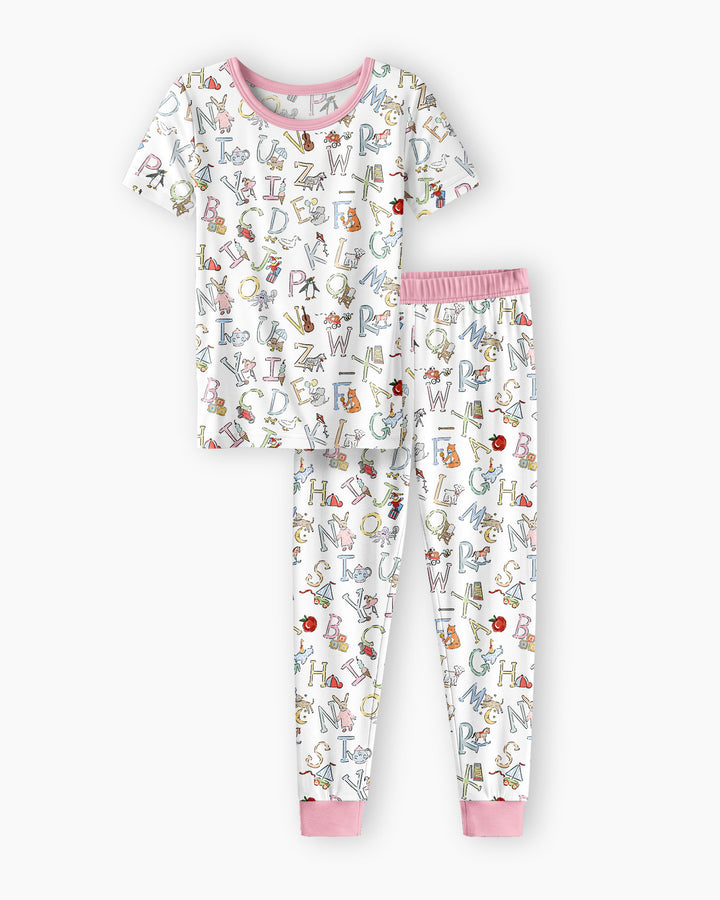 ABC Whimsy Bamboo Two Piece Short Sleeve Pajama Set