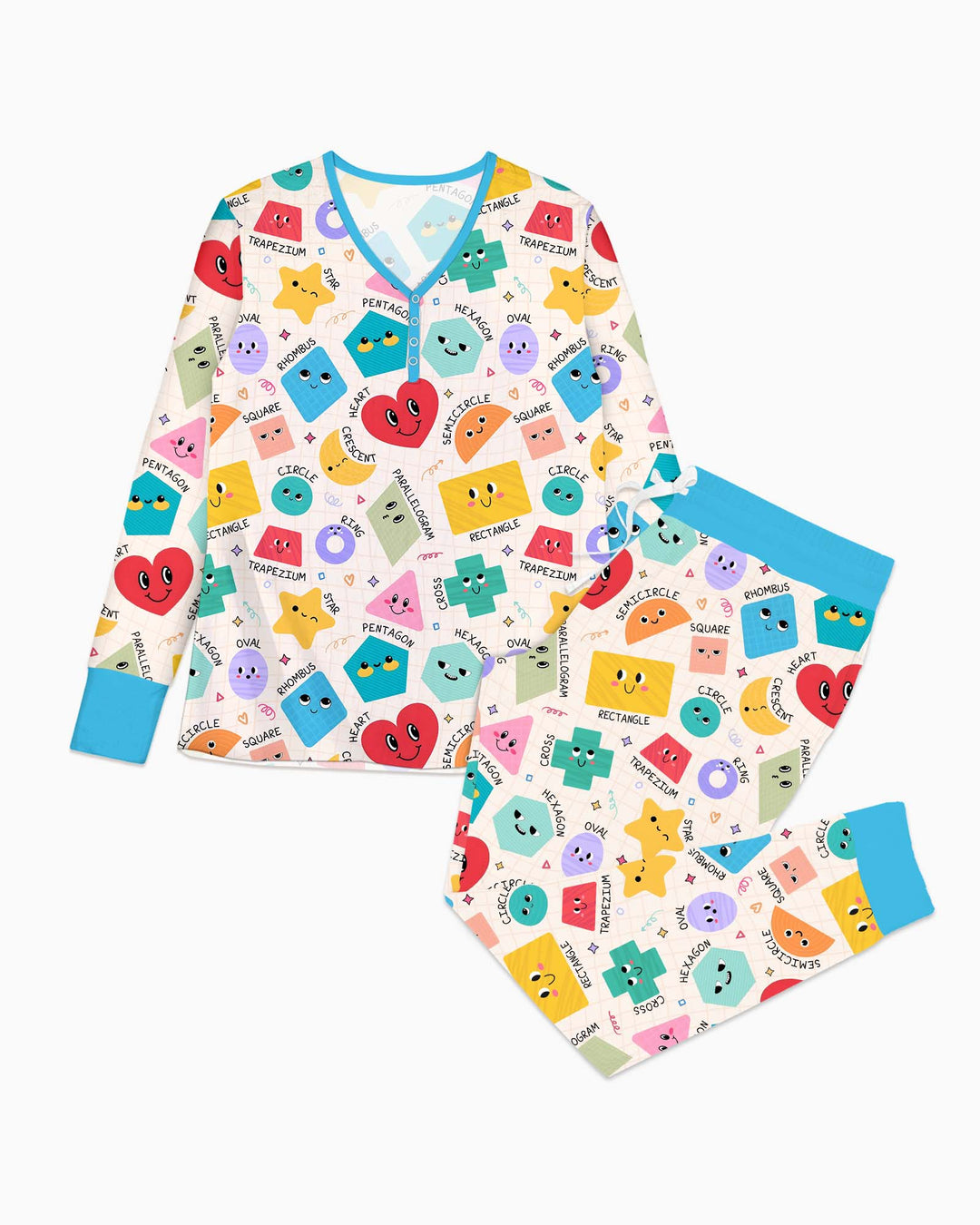 Happy Shape Squad Family Matching Bamboo Women Pajama Set