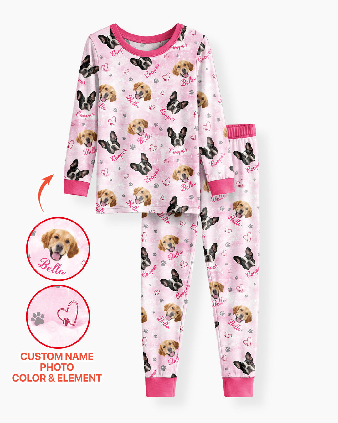 Personalized Family Matching Bamboo Two Piece Long Sleeve Pajama Set