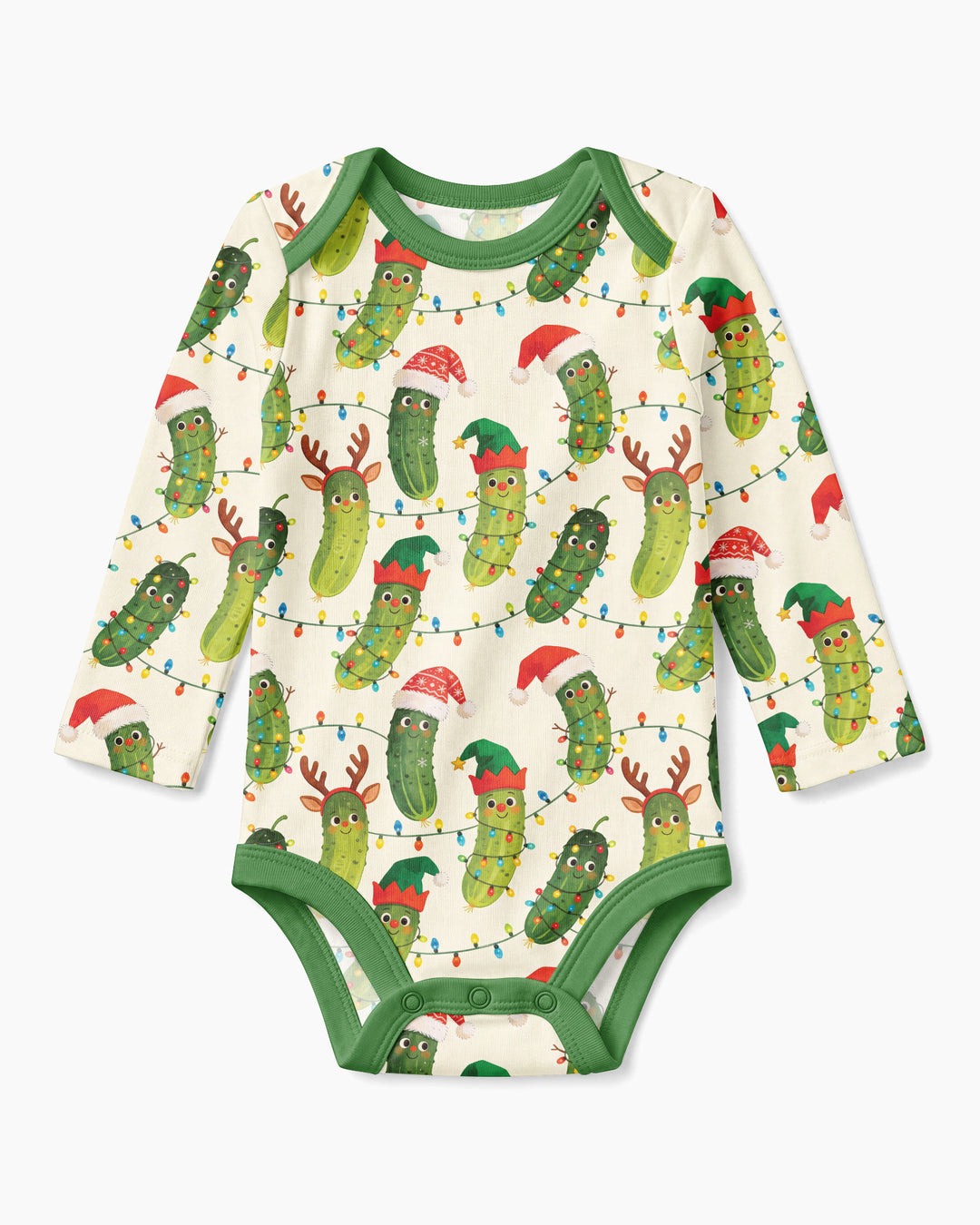 Cheerful Christmas Pickle Bamboo Bodysuit