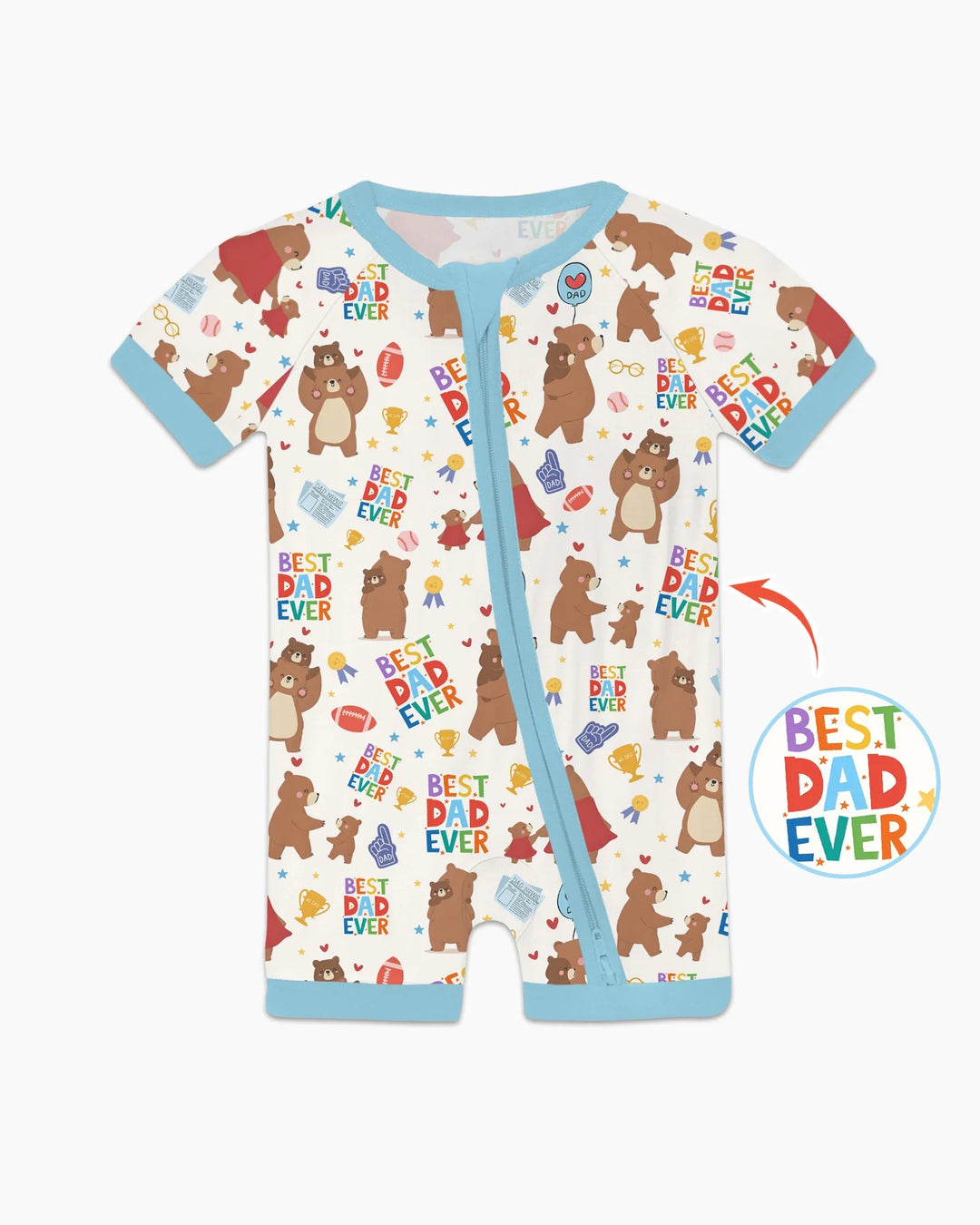 Best Daddy Bear Ever Family Matching Bamboo Shorty Zippy