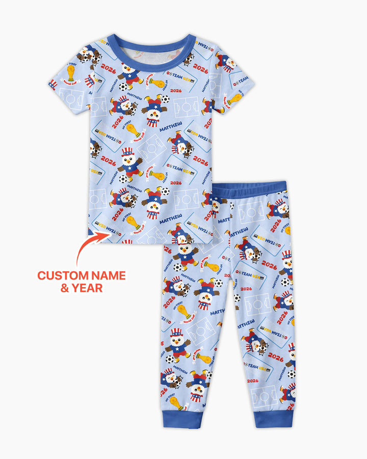 Conjunto de pijama de dos piezas de bambú de manga corta, plantilla personalizada
