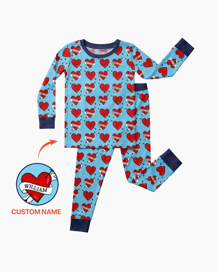 Zweiteiliges Langarm-Pyjama-Set mit Sommerfrüchten