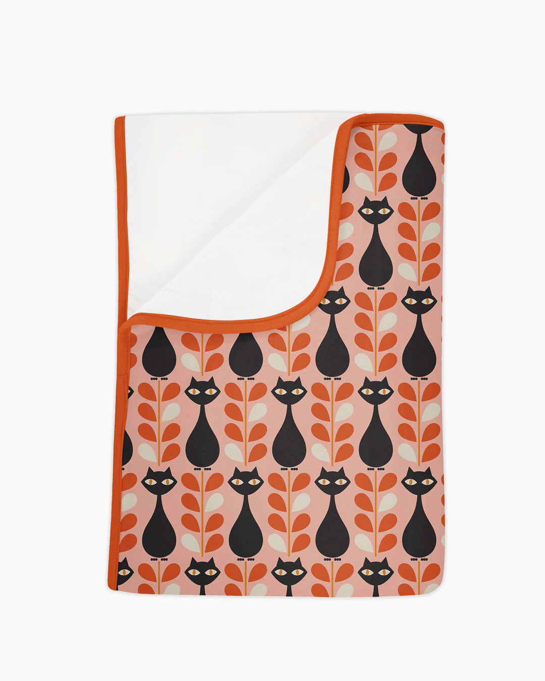 Retro Black Cat Garden Bamboo Blanket