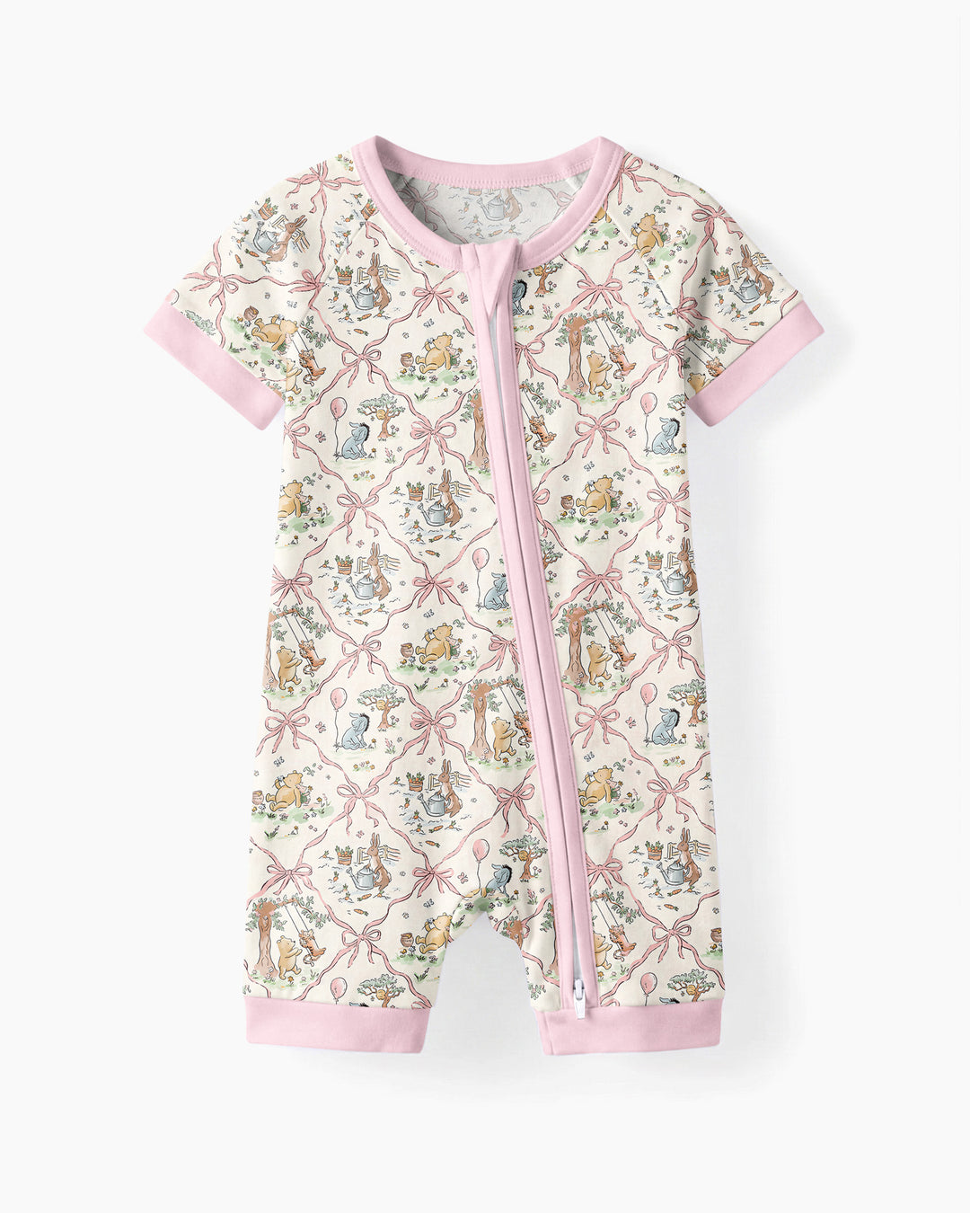 Pijama corto con cremallera de bambú Spring Meadow Friends
