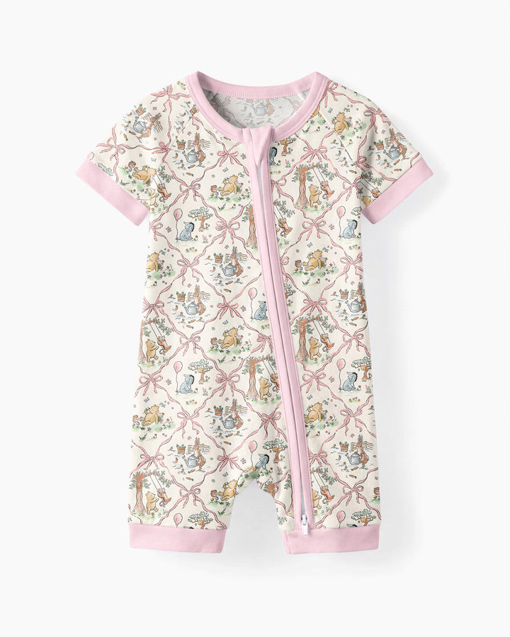 Pijama corto con cremallera de bambú Spring Meadow Friends