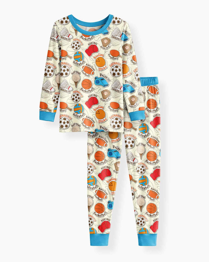 Zweiteiliges Langarm-Pyjama-Set mit Sommerfrüchten