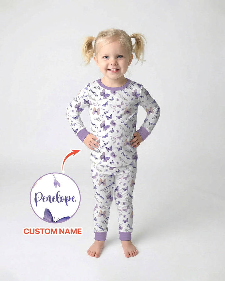 Zweiteiliges Langarm-Pyjama-Set mit Sommerfrüchten