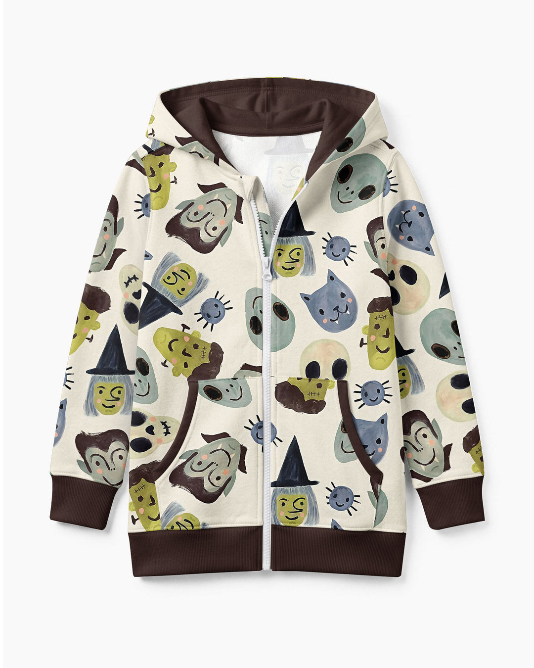 Halloween Face Bamboo Zip Hoodie