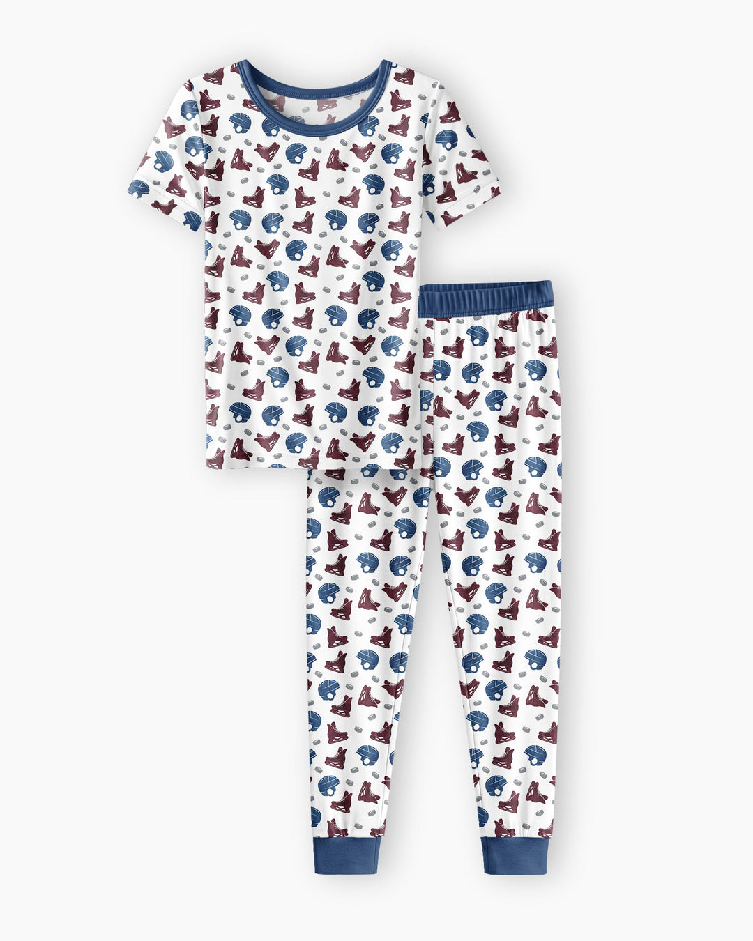 Hockey - Pucks & Gear Bamboo Two Piece Short Sleeve Pajama Set