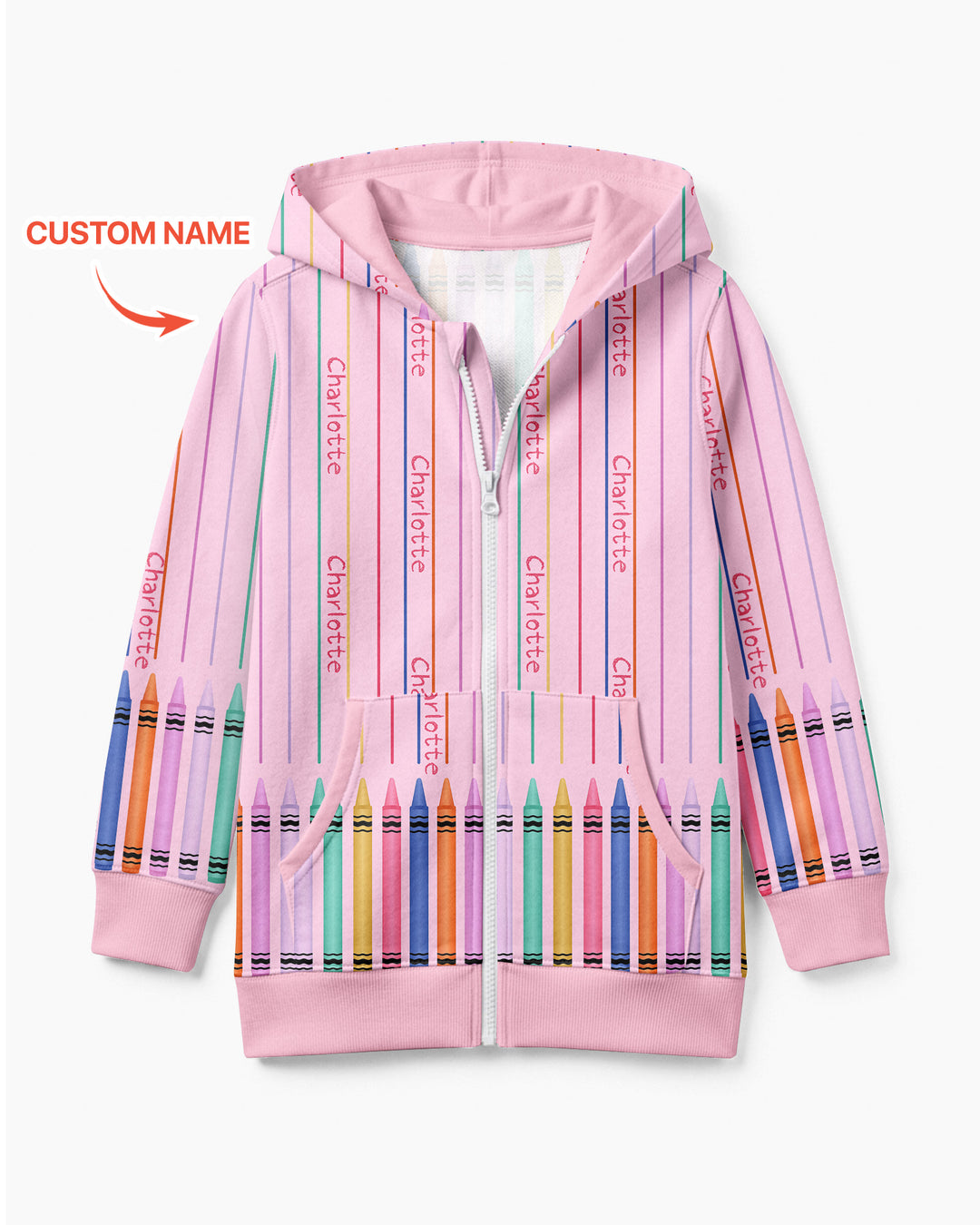 Sudadera con capucha y cremallera de bambú personalizada