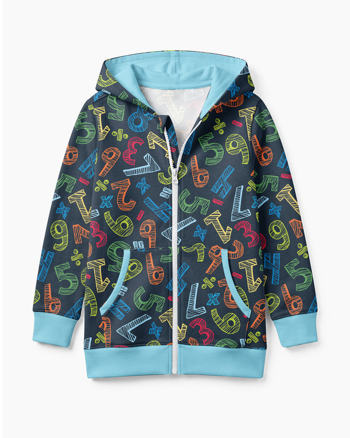 Sudadera con cremallera de bambú con el alfabeto hebreo