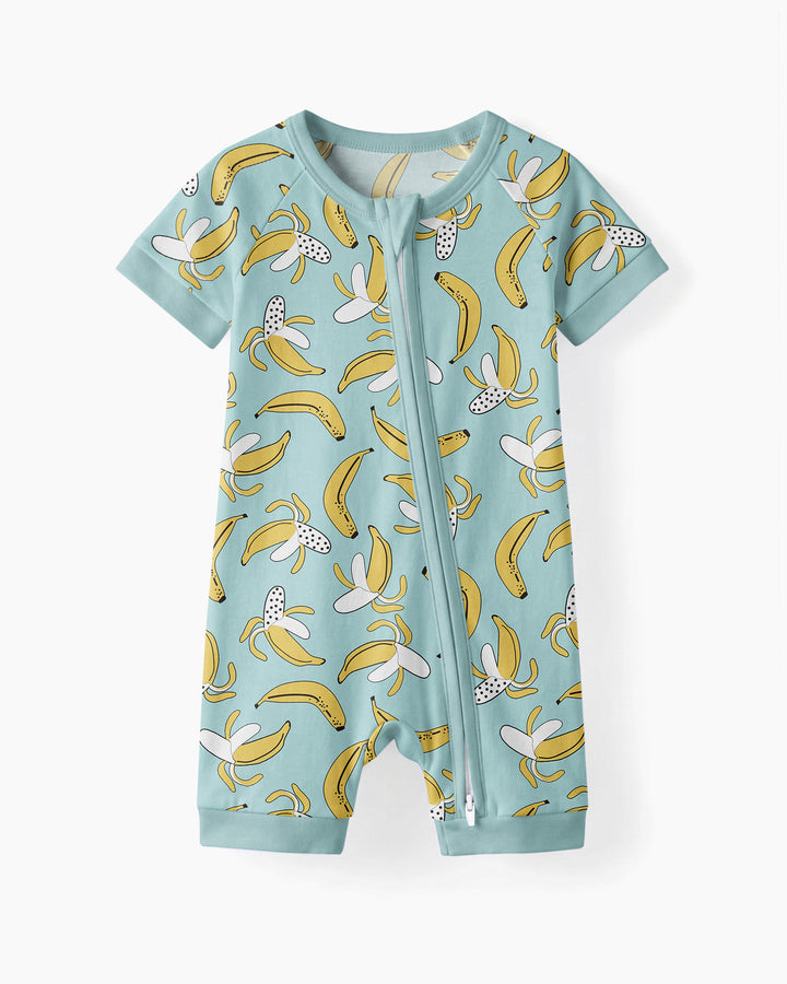 Bananas Bamboo Shorty Zippered Romper