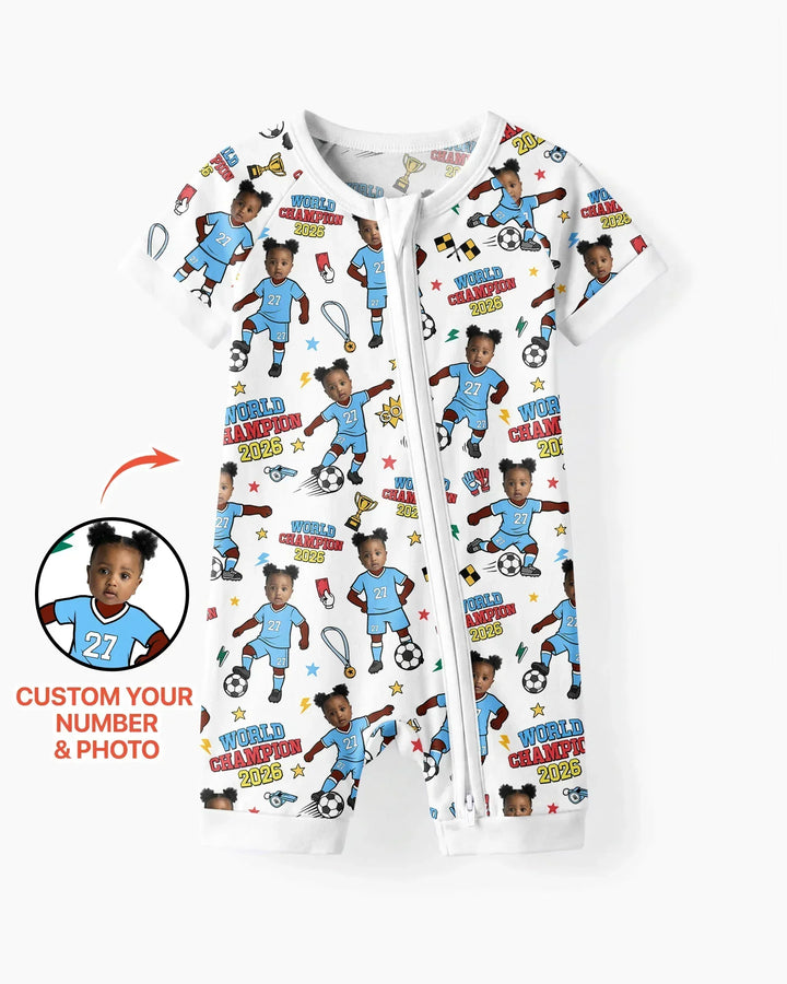 Plantilla PERSONALIZADA de Bambú Pijama Corto con Cremallera