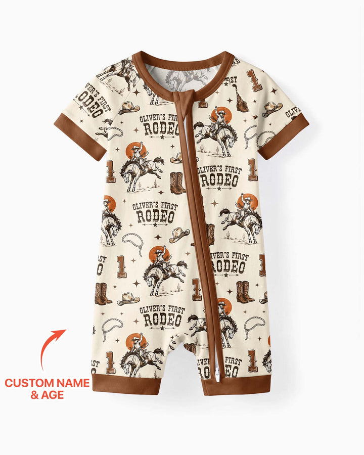 Custom Name Birthday Rodeo Bamboo Shorty Zippy