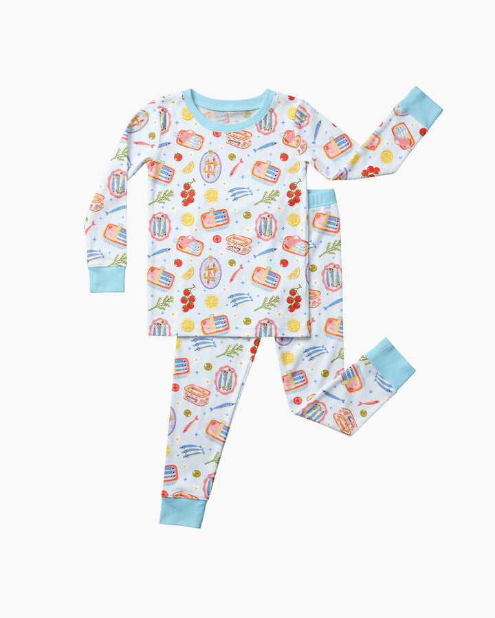 Preppy Sardines Bamboo Two Piece Long Sleeve Pajama Set
