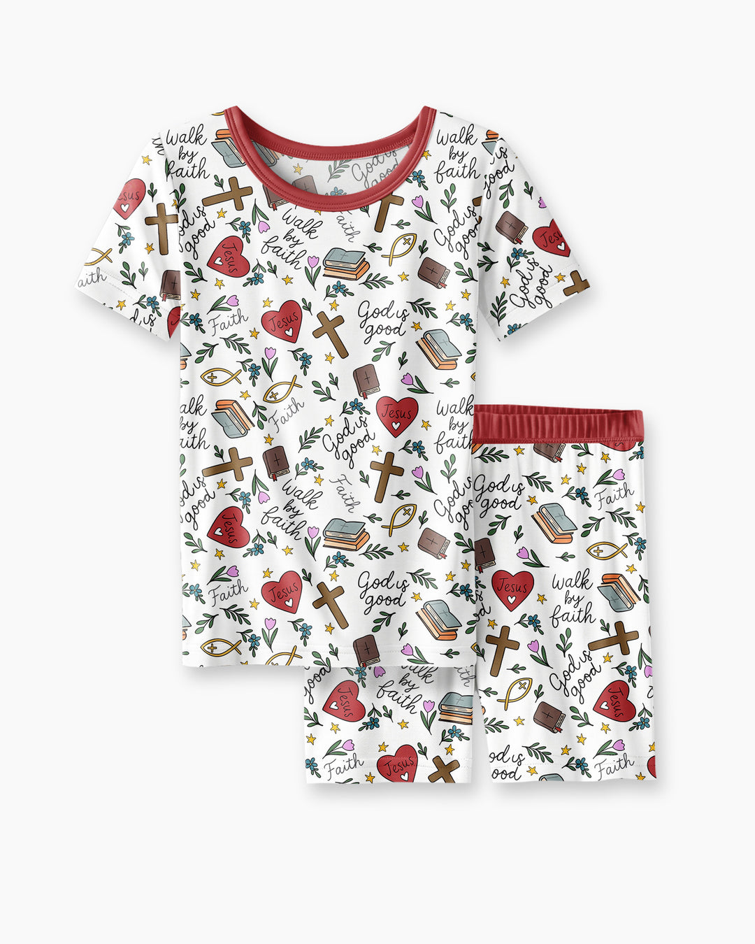 Conjunto de Pijama de Dos Piezas de Bambú con Mangas Cortas y Pantalones Cortos