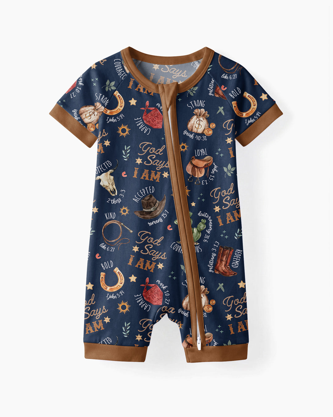 God Says I Am Western Faith Bamboo Shorty Zippy