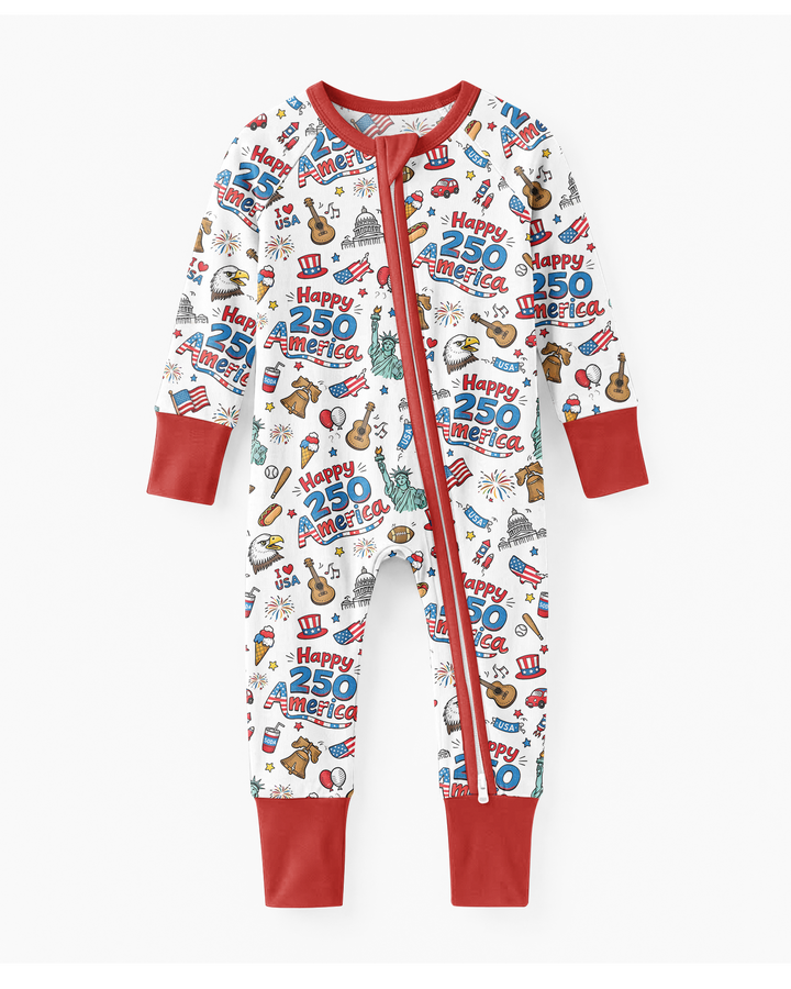 Happy 250 America I love USA Bamboo Convertible Zippy