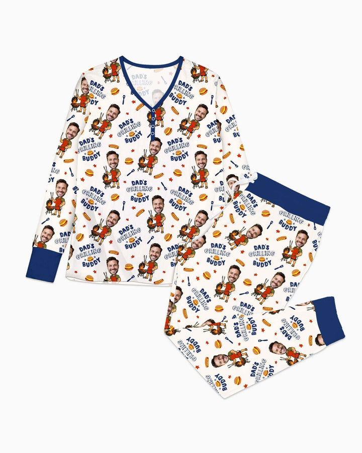Custom Photo Dad's Grilling Buddy Family Matching Bamboo Women Pajama Set