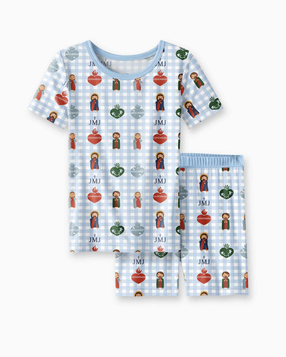 Conjunto de Pijama de Dos Piezas de Bambú con Mangas Cortas y Pantalones Cortos
