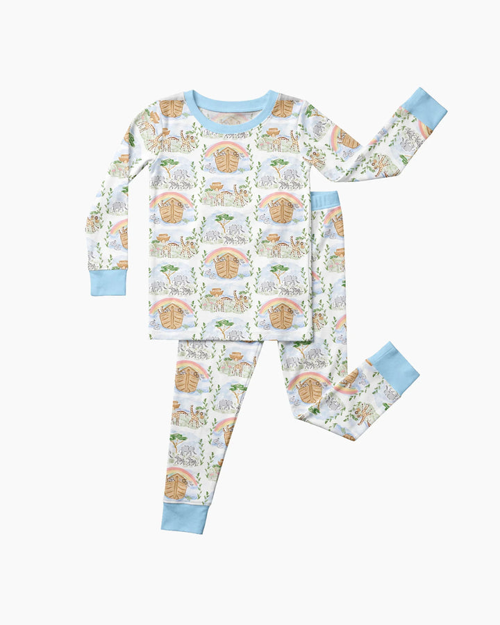 Noah And The Ark Bamboo Two Piece Long Sleeve Pajama Set