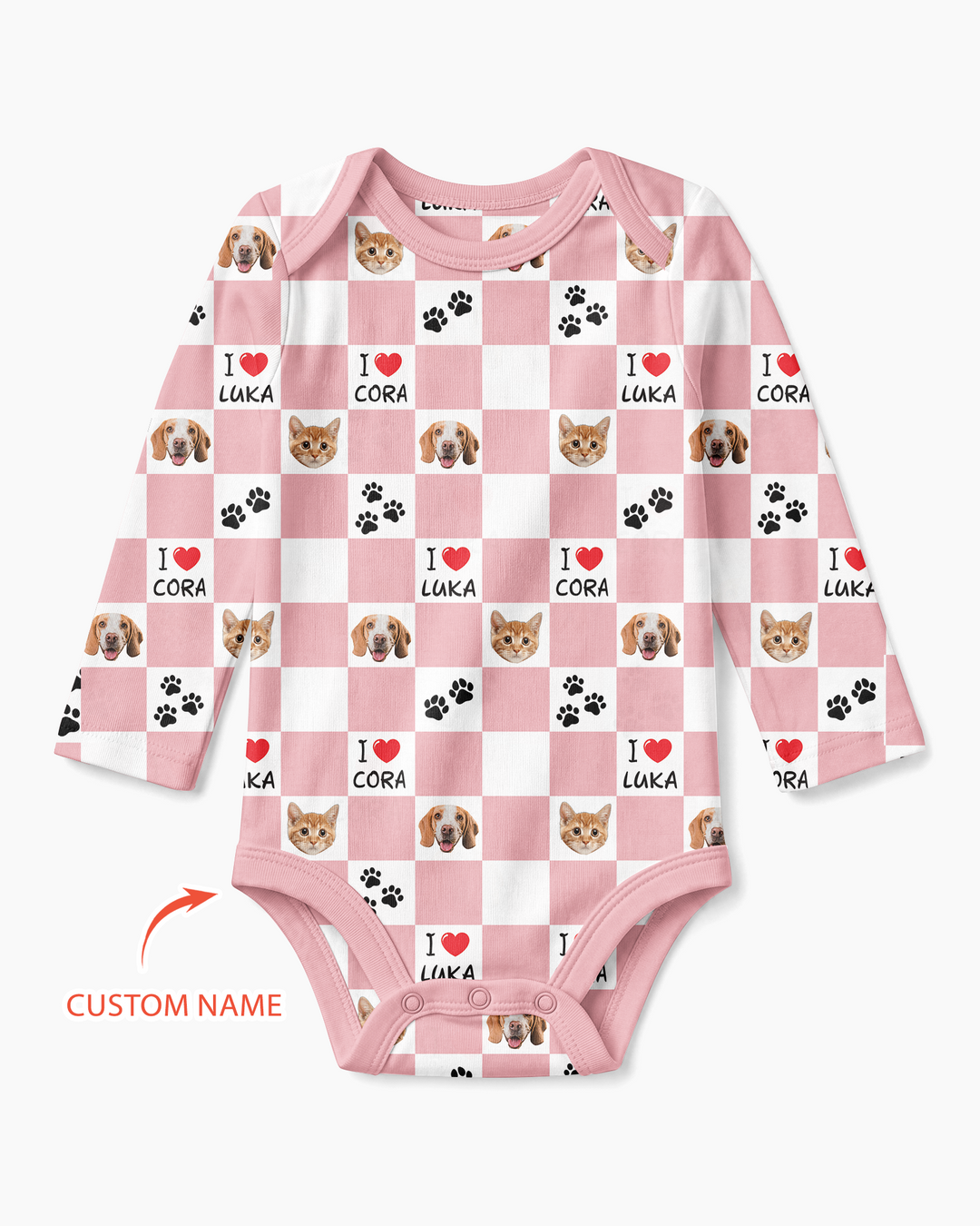 Custom Photo I Love My Best Friend Dog/Cat Bamboo Bodysuit