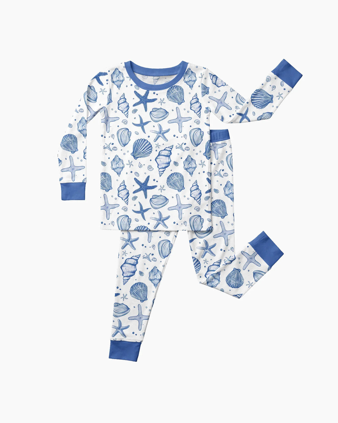 Conjunto de pijama de dos piezas de bambú de manga larga para toda la familia "Coastal Charm"