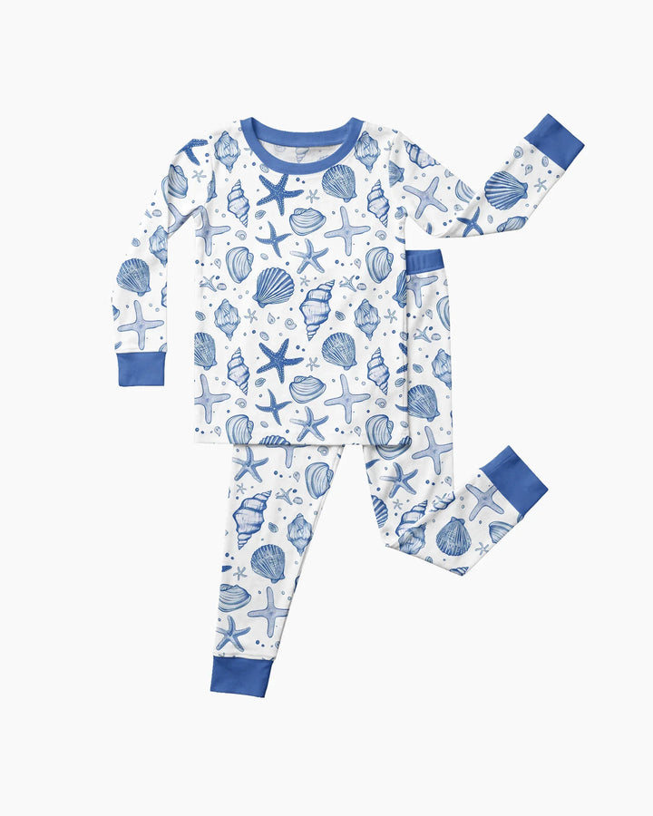 Conjunto de pijama de dos piezas de bambú de manga larga para toda la familia "Coastal Charm"