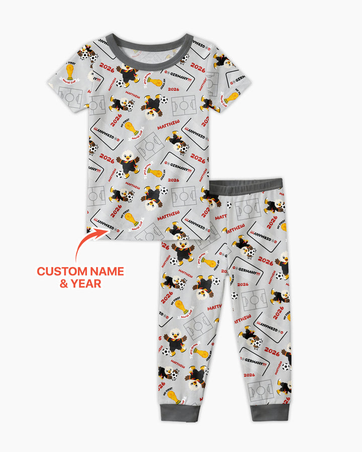 Conjunto de pijama de dos piezas de bambú de manga corta, plantilla personalizada