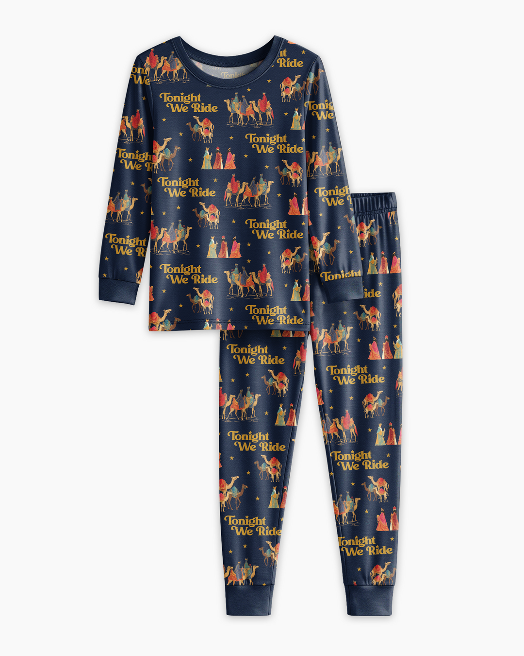 Tonight We Ride Christmas Bamboo Two Piece Long Sleeve Pajama Set