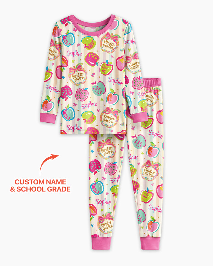 Conjunto de pijama de dos piezas de bambú con mangas largas, plantilla PERSONALIZADA
