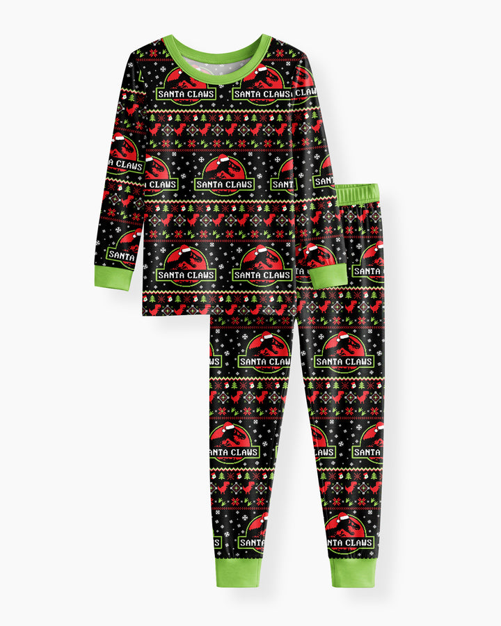Santa Claws Christmas Bamboo Two Piece Long Sleeve Pajama Set