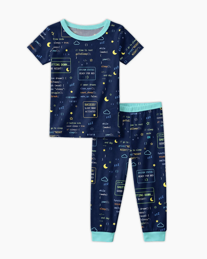 Pijama de dos piezas de manga corta de bambú It Techy a juego para padre e hijo