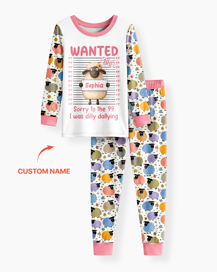 The Lost Sheep Custom Name Bamboo Two Piece Long Sleeve Pajama Set
