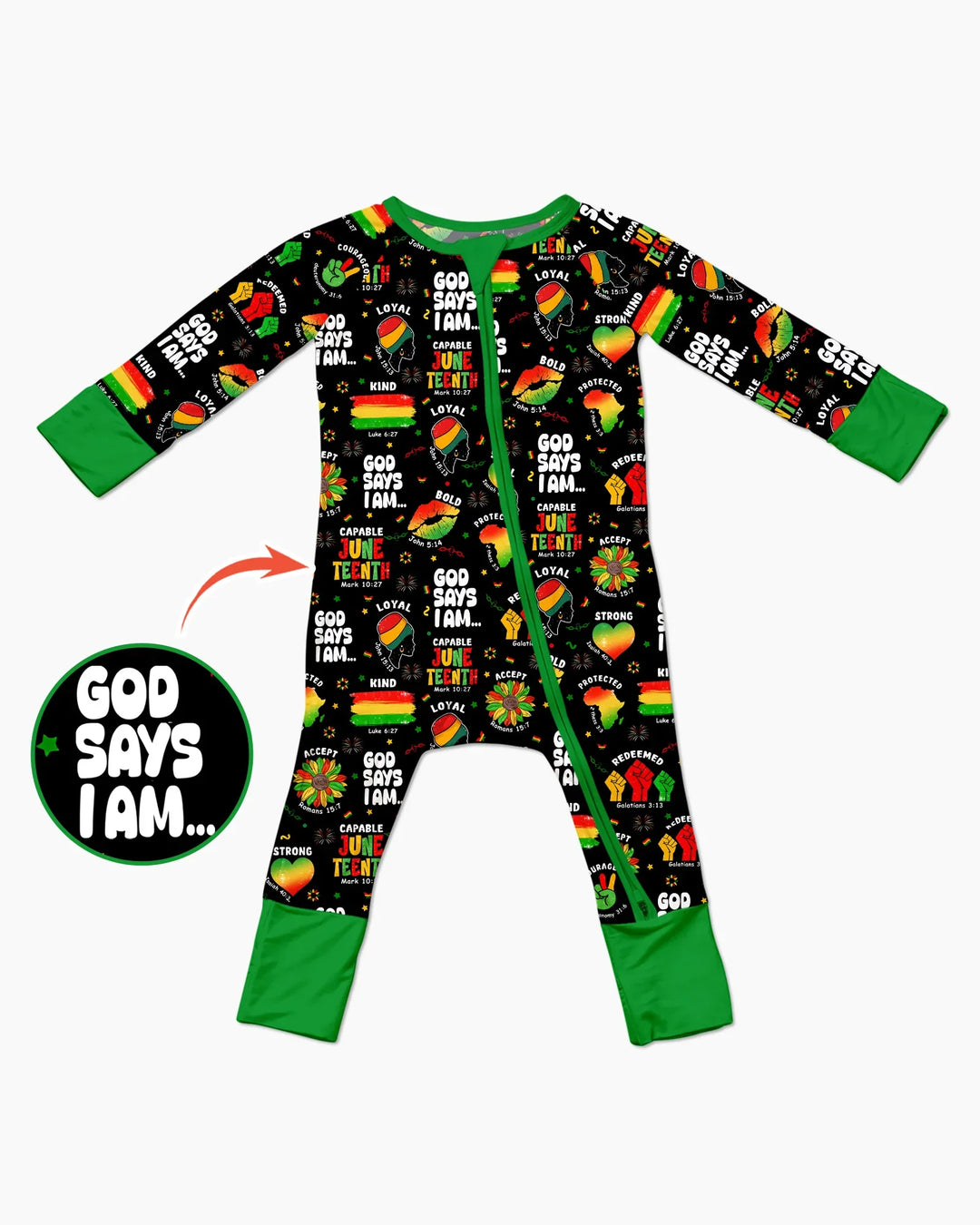 God Says I Am Juneteenth Blessings Bamboo Convertible Zippy