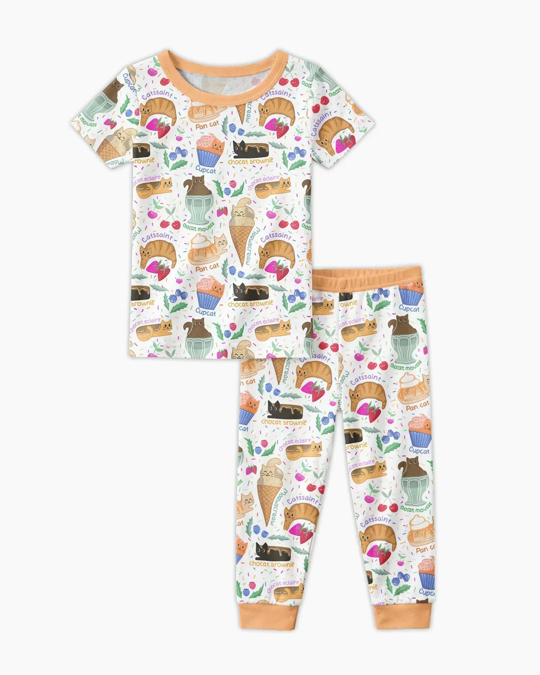 Purrfect Treats Bamboo Two Piece Short Sleeve Pajama Set