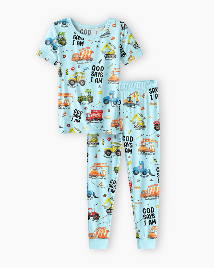 God Says I Am Bamboo Two Piece Short Sleeve Pajama Set