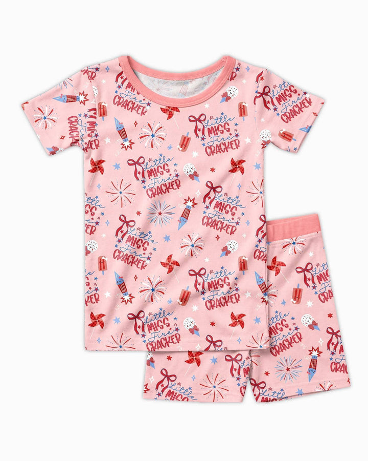 Conjunto de Pijama de Dos Piezas de Bambú con Mangas Cortas y Pantalones Cortos