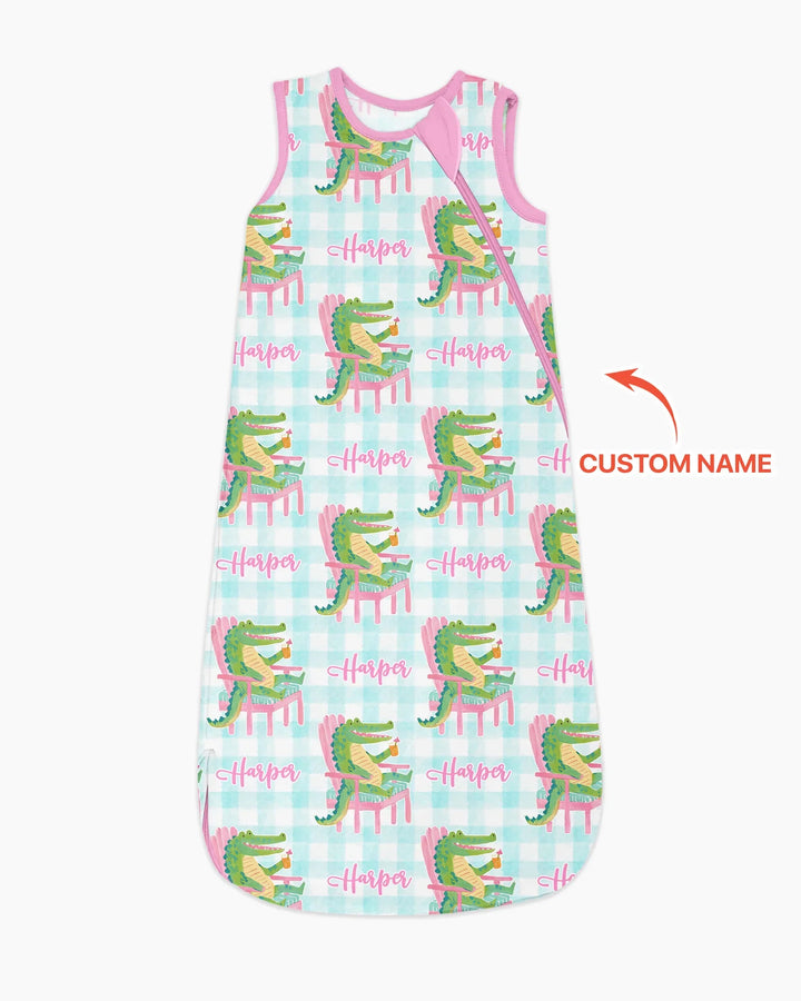 Custom Name Preppy Later Gator Bamboo Sleep Bag