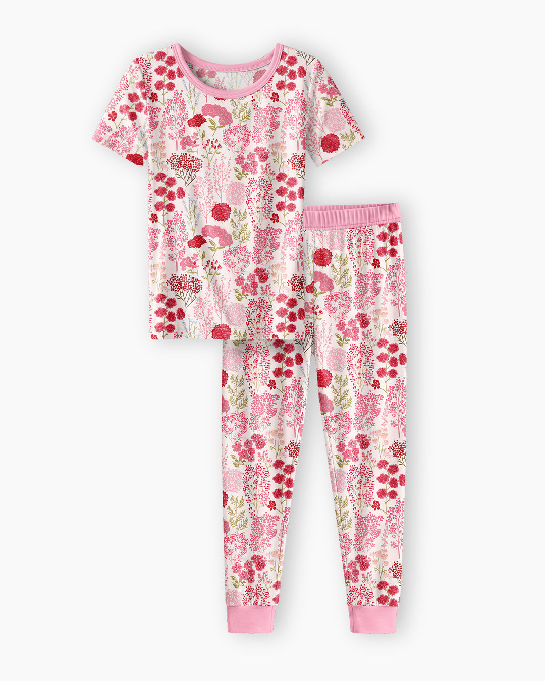 Blushing Wildflowers Bamboo Two Piece Short Sleeve Pajama Set