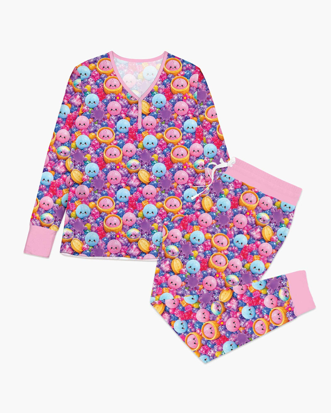 Plantilla de conjunto de pijama de mujer de bambú