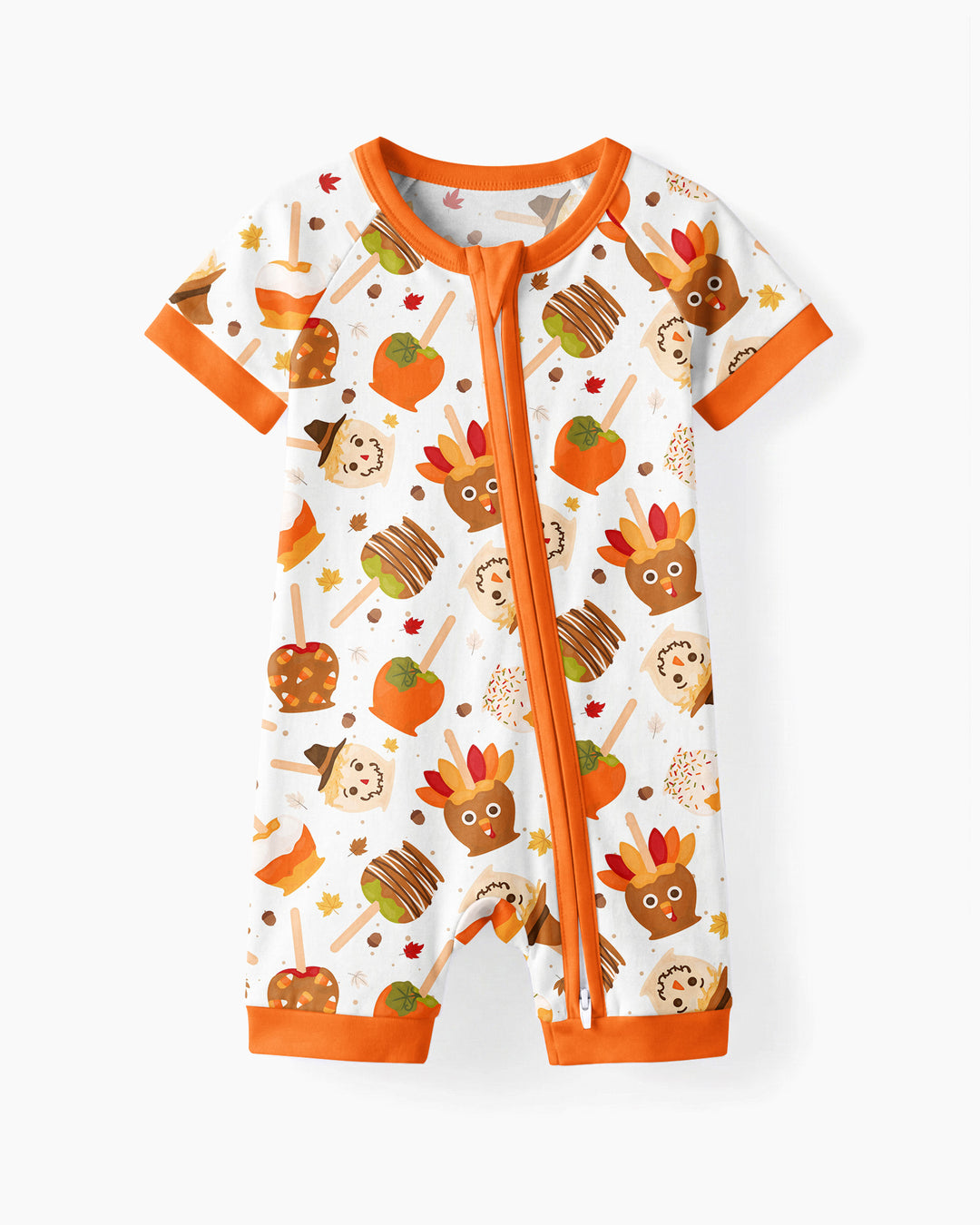 Fall Caramel Apple Family Matching Bamboo Shorty Zippy