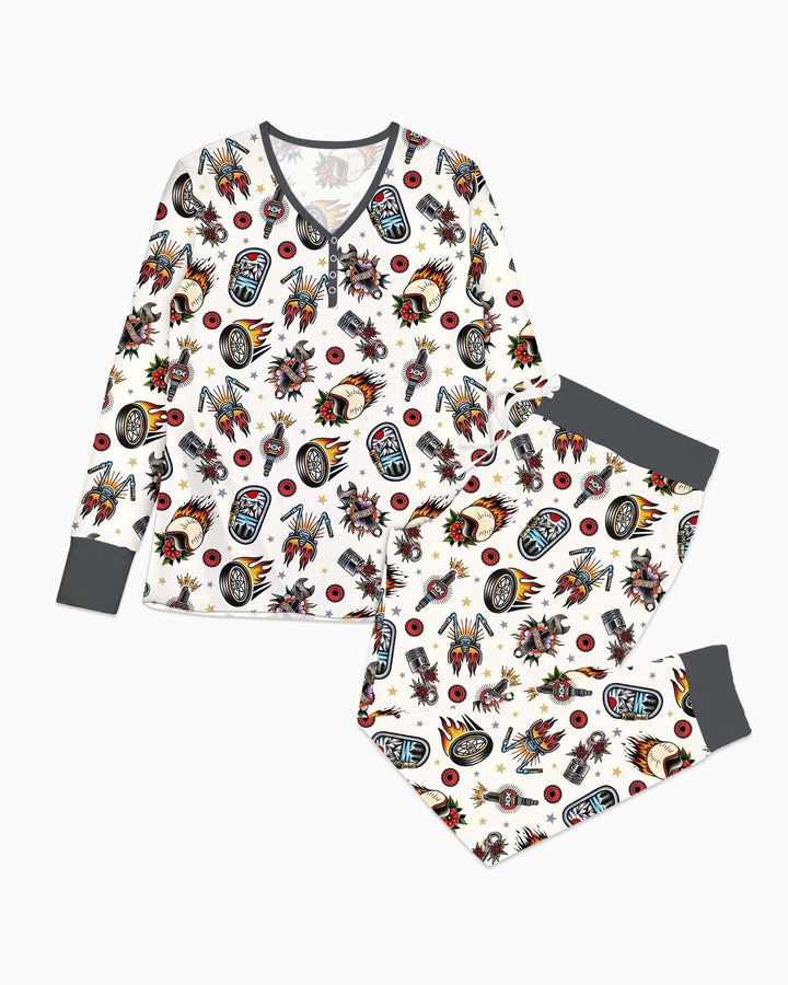 Born to Ride Together Family Matching Bamboo Women Pajama Set