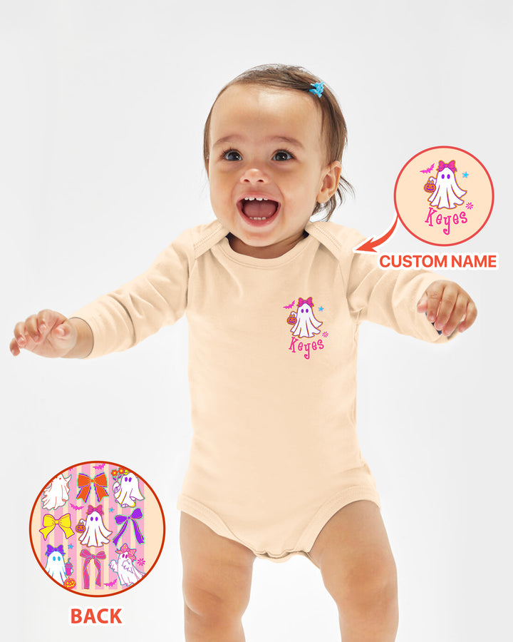 Personalized Coquette Ghost Halloween Bamboo Bodysuit