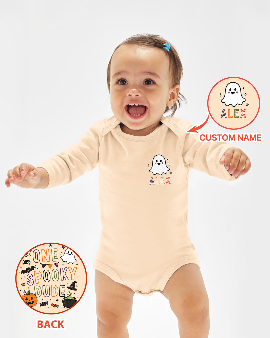 Custom Name Halloween 1st Birthday Bamboo Bodysuit