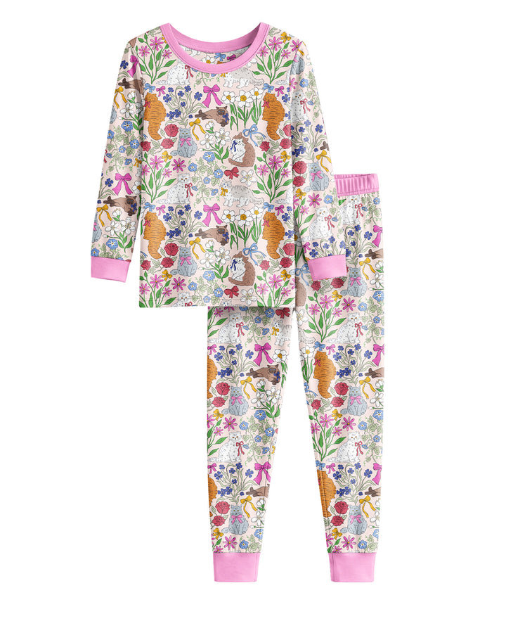 The Garden Cattery Mommy & Me Matching Bamboo Two Piece Long Sleeve Pajama Set